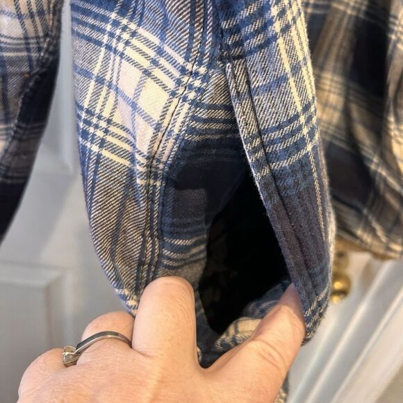 Blue Ridge Wrangler Men’s Flannel Sherpa-Like Lining‎ XL Blue Plaid Gorpcore - Picture 4 of 9